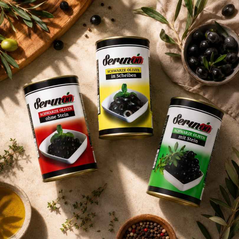 Serinoo schwarze Oliven
